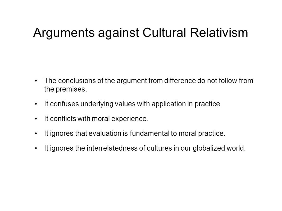 Cultural relativism and global values the